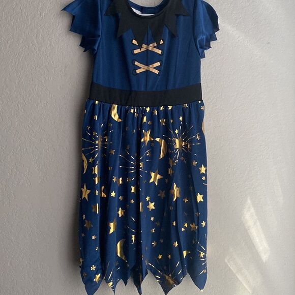 NWT Toddler Girl 4t-5t witch dress and headband Halloween Costume Navy Dress - Picture 5 of 7